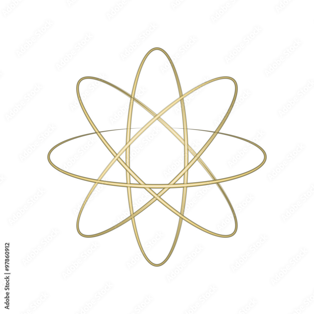 Scribble with circles gold color on white background Scribble with circles gold color on white background