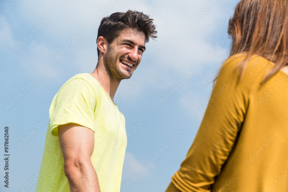 Fototapeta premium Caucasian man be with his girlfriend