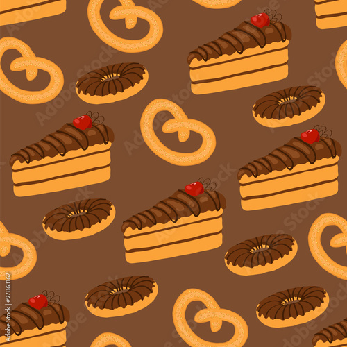Confection. Seamless background.