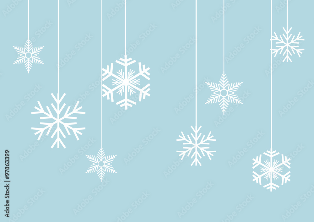 Vector Winter Background, snow hanging by a thread. Flat design Vector Winter Background, snow hanging by a thread. Flat design