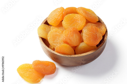 dried apricots isolated on white