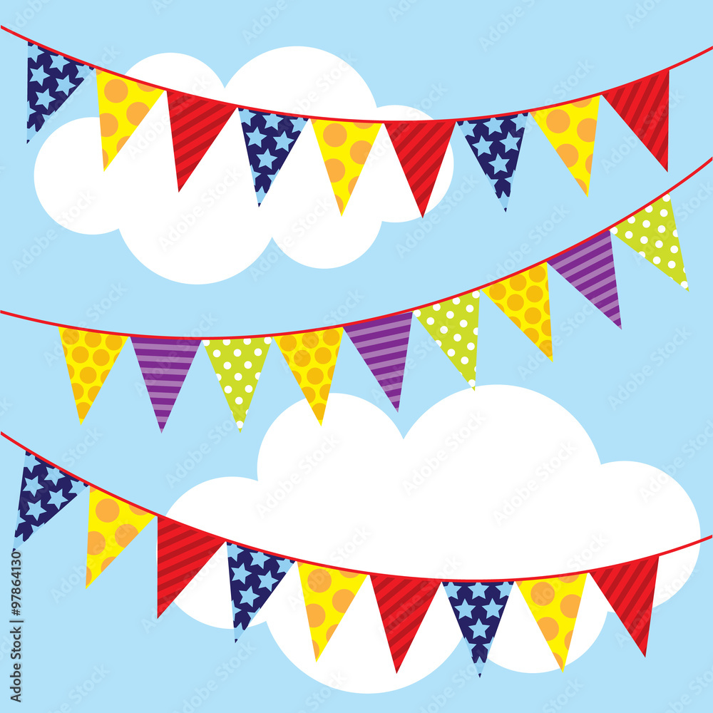 Obraz premium Triangle bunting decoration vector illustration. EPS 10 & HI-RES JPG Included