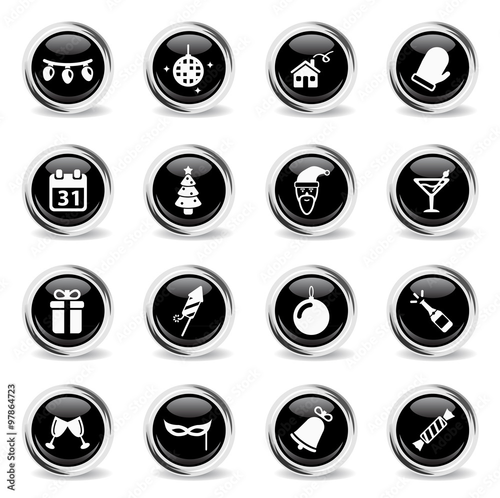 New year simply icons New year simply icons