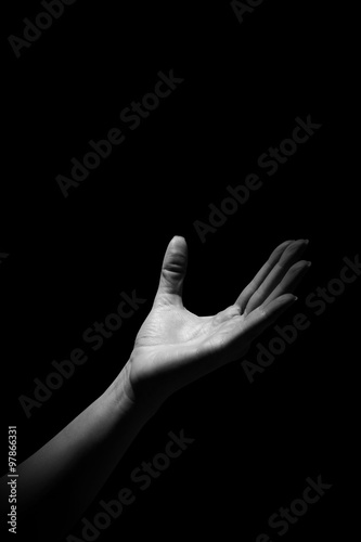Composite image of hand showing