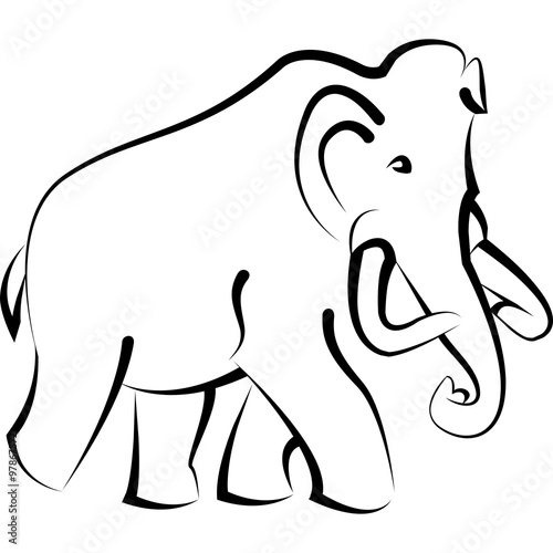 Mammoth Minimal Vektor Drawing