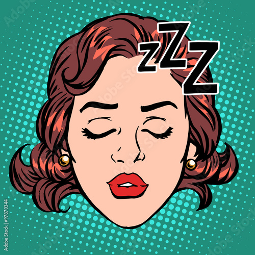 Emoji icon woman face sleep