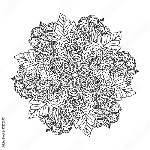 Round element for coloring book. 
