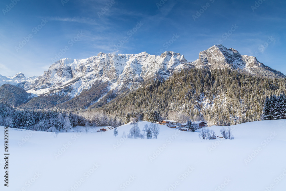 Reiteralpe mountain range in winter, Bavaria, Germany