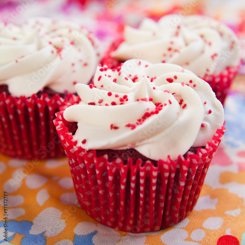 red velvet cupcakes photo