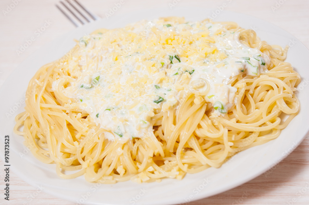 capellini pasta with cream and cheese sauce capellini pasta with cream and cheese sauce