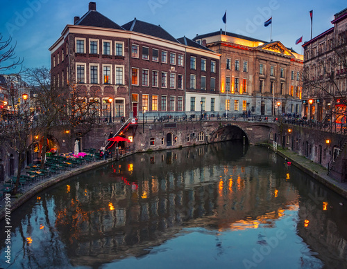Ancient city center of Utrecht, Netherlands