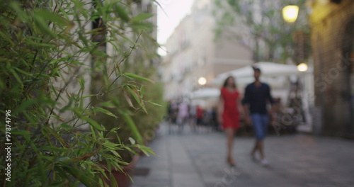 Wallpaper Mural  Happy attractive couple on vacation exploring the streets of the city.  Torontodigital.ca
