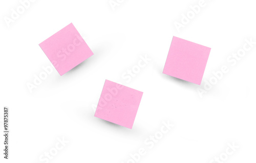 Color sticky note reminders on a white background 