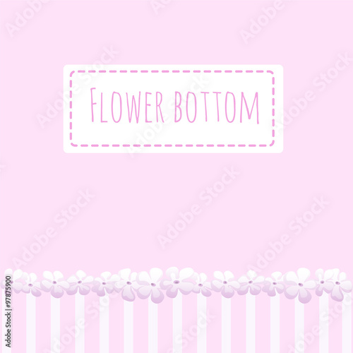 Pink background with flowers fence and space for text © Lady-Luck