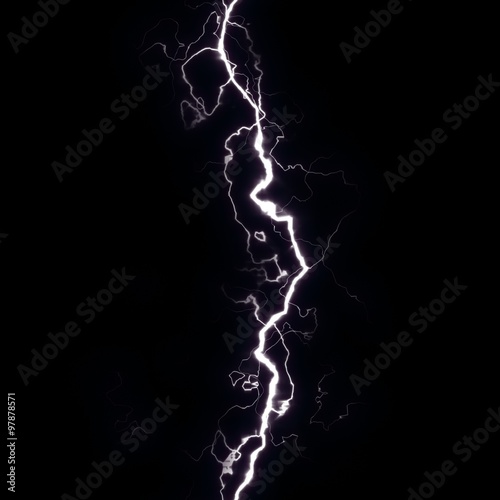 Seamless Lightning Strikes with Black background.