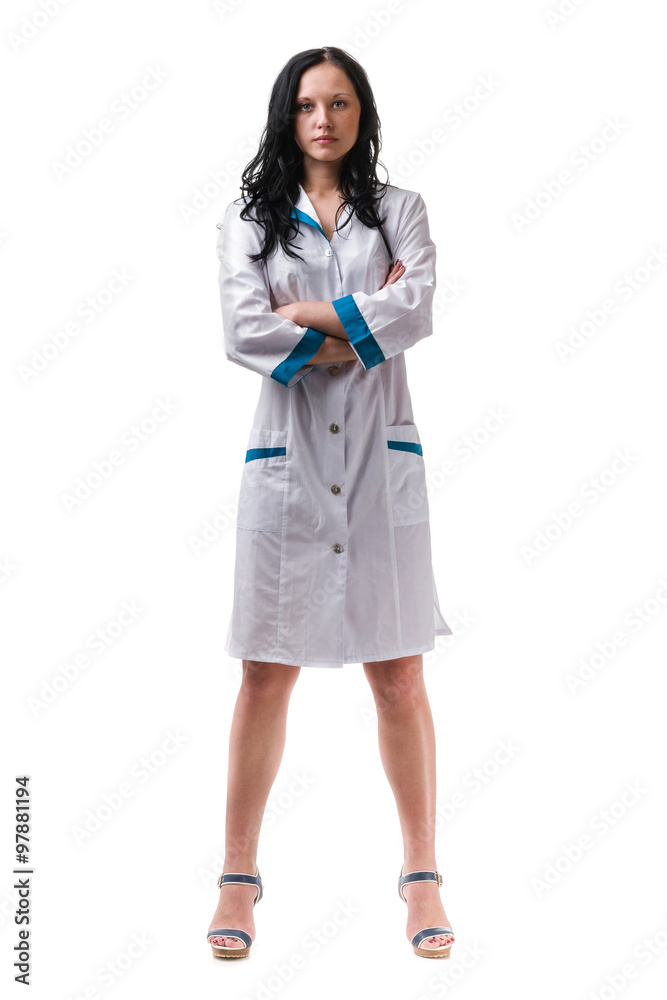 Nurse or young doctor standing isolated on white background in full body Nurse or young doctor standing isolated on white background in full body