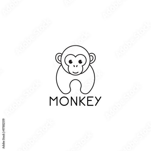 Vector illustration of monkey.