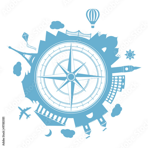 Travel agency vector round icon.