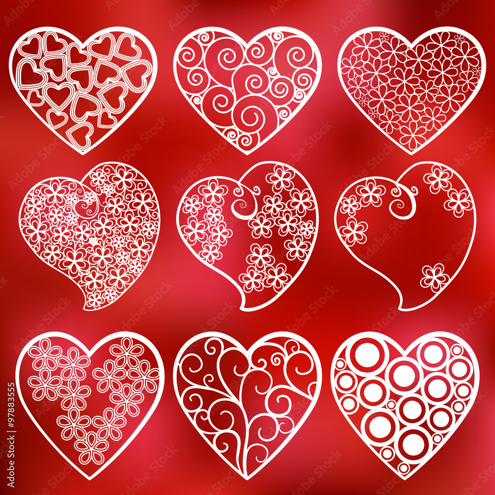 Vector hearts.