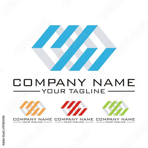 Three Square Professional Finance Logo Vector