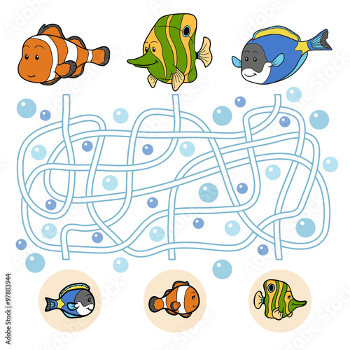 Maze game: fish family
