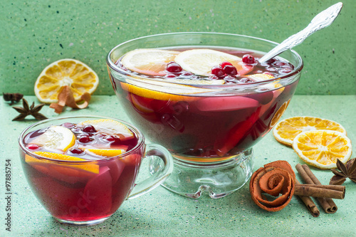 Punch - celebratory drink of wine, spices and fruit