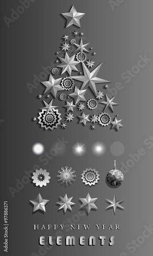 Vector Christmas and New Year design elements. Vector illustration