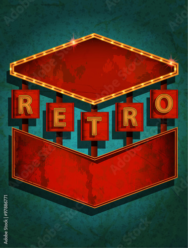 road sign roadside hotels in retro style
