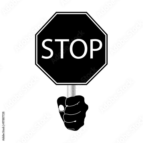 stop sign vector in black