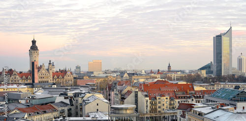 Leipzig  Germany Skyline in the morning