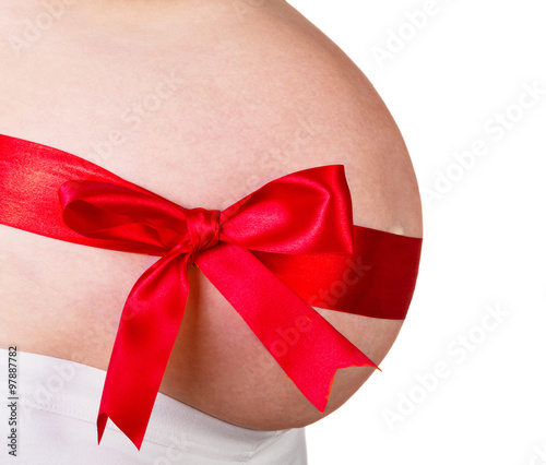 Wallpaper Mural Tummy of pregnant woman with bow Torontodigital.ca