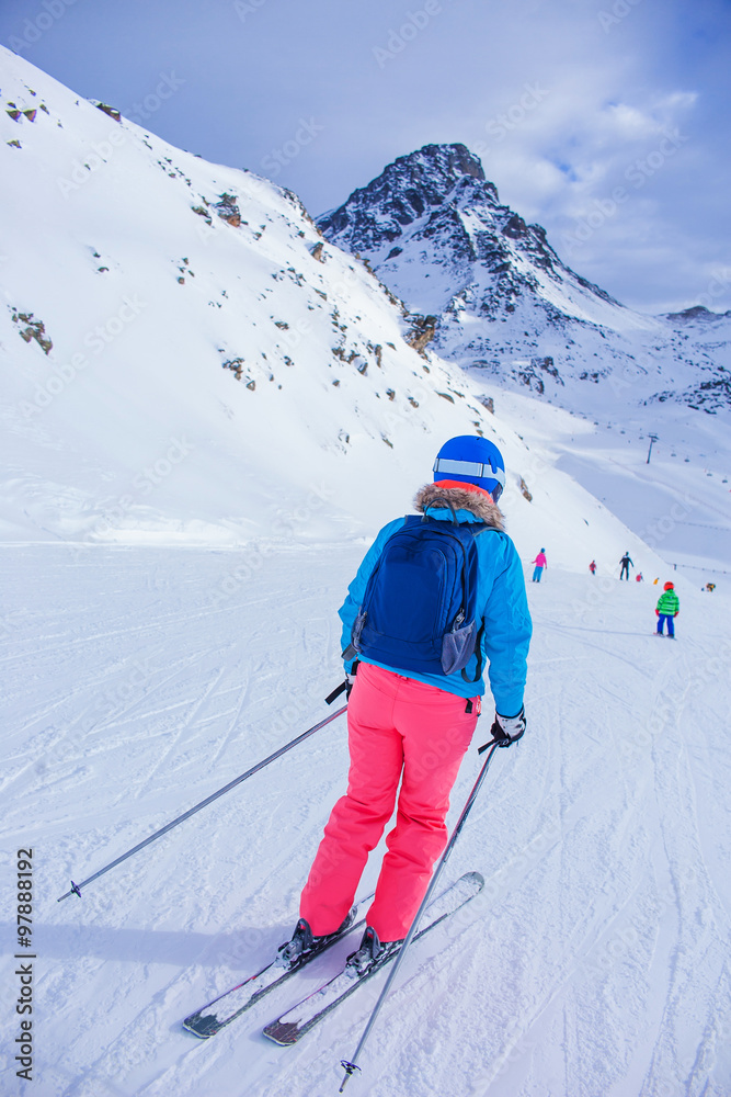 Woman On the Ski