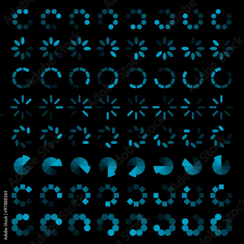 Progress loading bar. Black background