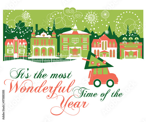Christmas and New Year Greeting Card Template