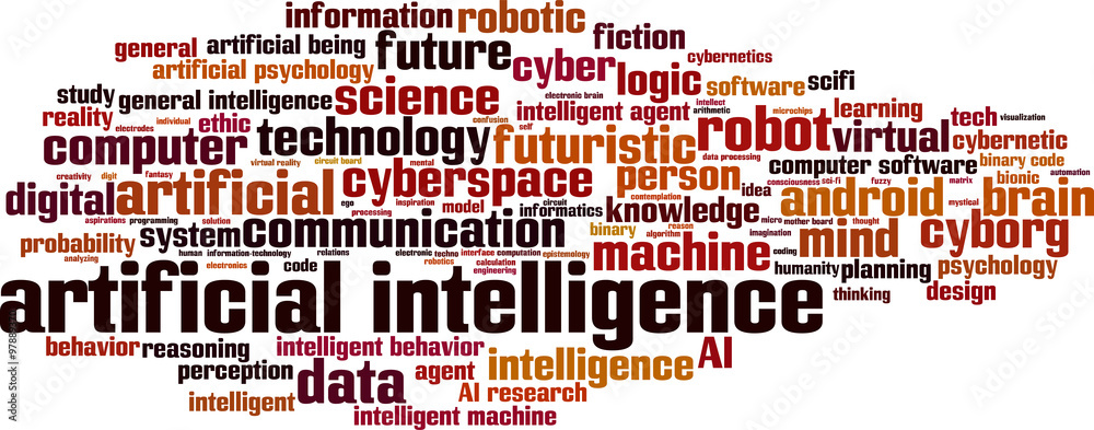 Artificial intelligence word cloud concept. Vector illustration