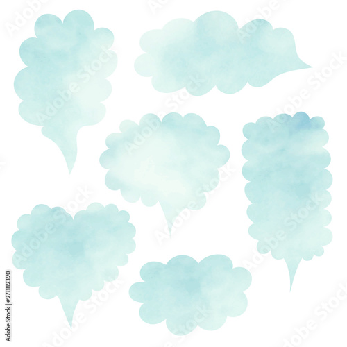Clouds set. Blank template quote set. Template vector set.