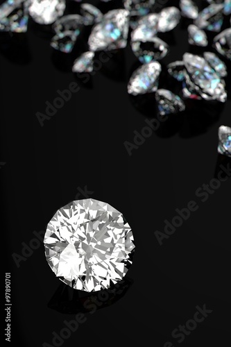 Luxury diamonds on black backgrounds