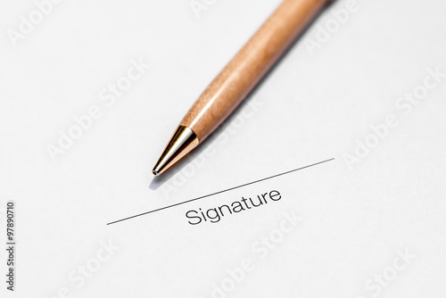 Signing contract, legal system, signature