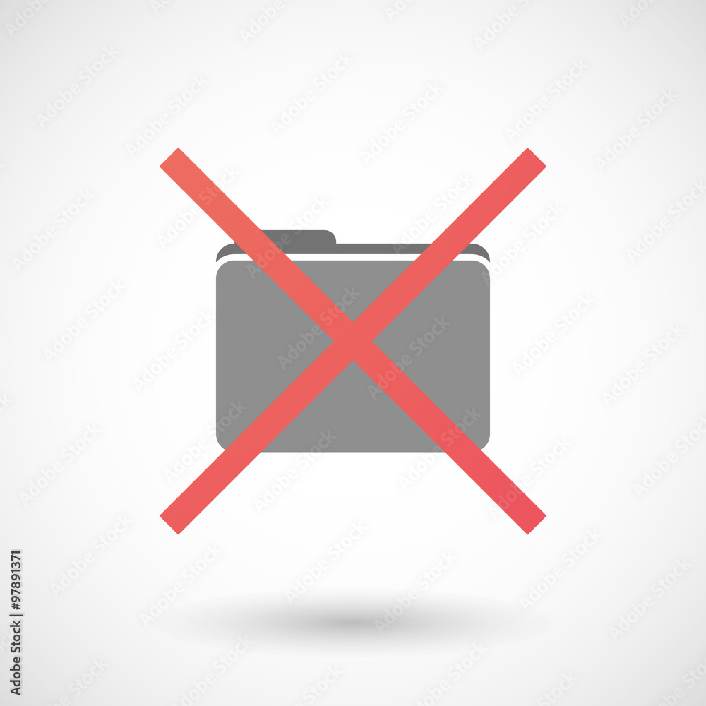 Not allowed icon with a folder Not allowed icon with a folder