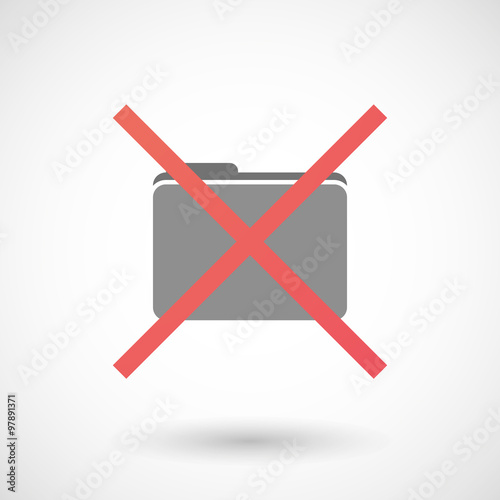 Not allowed icon with a folder