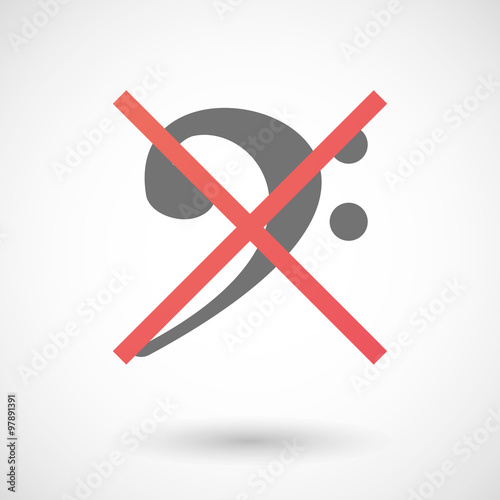 Not allowed icon with an F clef