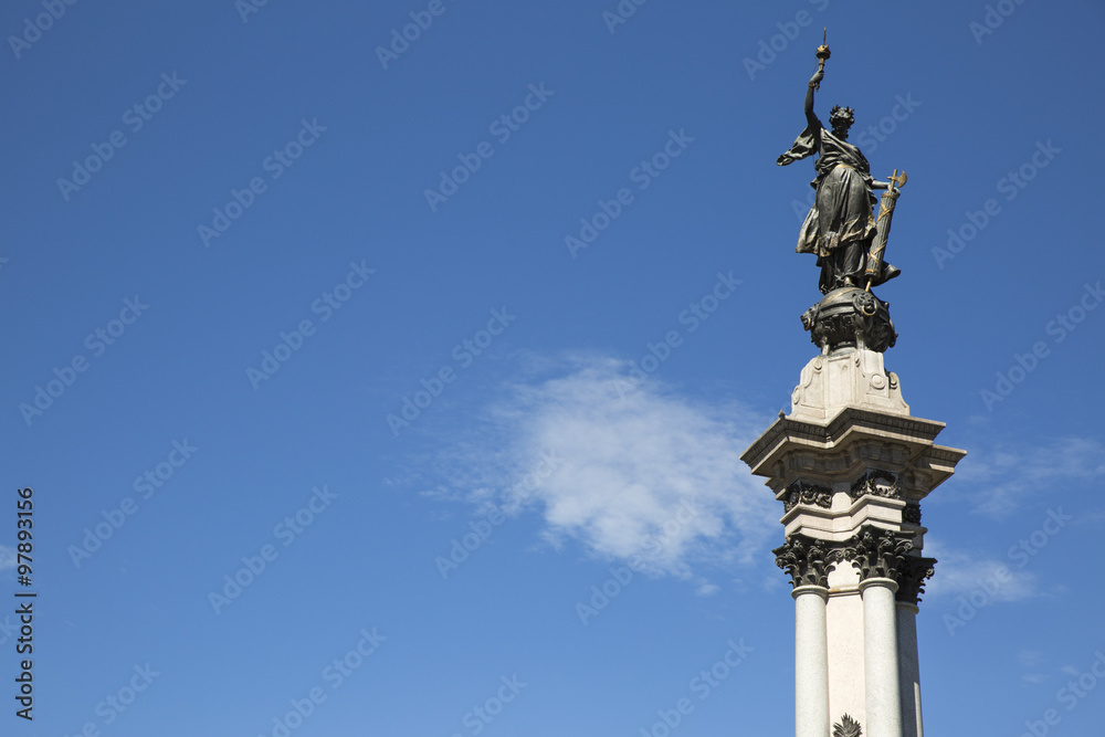 Architecture of the historic center of Quito. Colonial area in Quito is the first UNESCO World Heritage site
