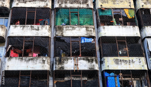 Tableau sur toile latticed facade-bangkok