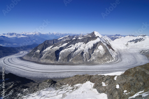 Aletschgletscher TOTAL - Hintergrund mit Saas Fee-Matterhorn-Mont Blanc photo
