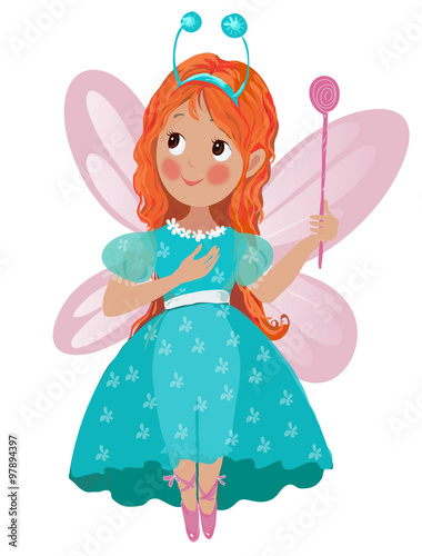 Девочка в рождественском костюме принцесса бабочка
