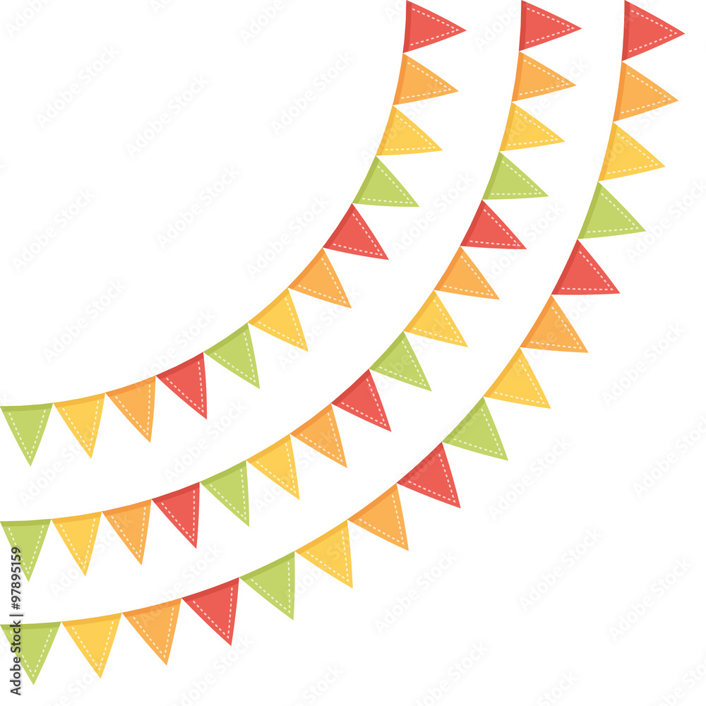 Obraz premium Set of colorful party flags. 
