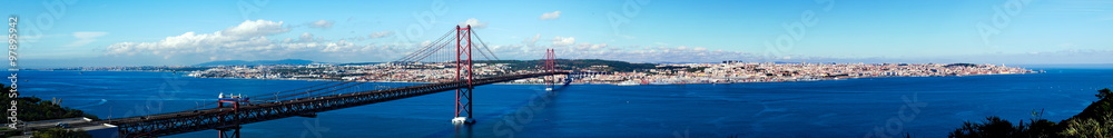 Vue panoramique HD de Lisbonne à partir du Christ Reï.