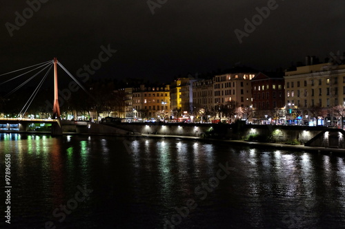 Lyon, quai St Antoine, la nuit