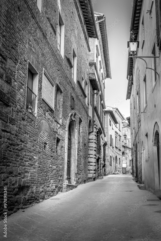 Beautiful street of Montepulciano, Tuscany