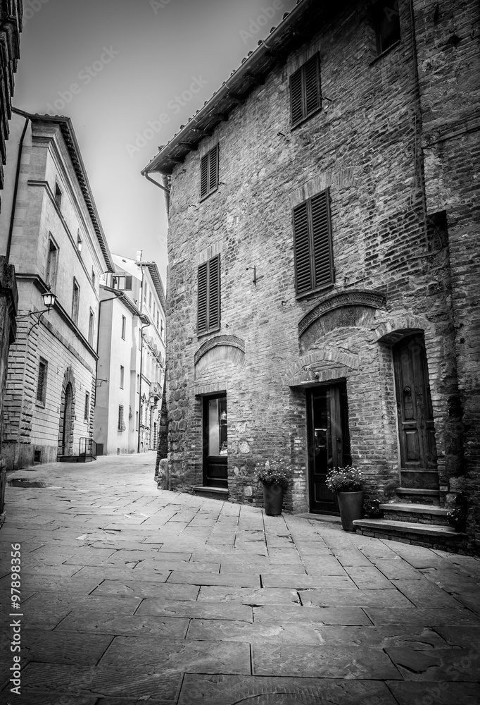 Beautiful street of Montepulciano, Tuscany